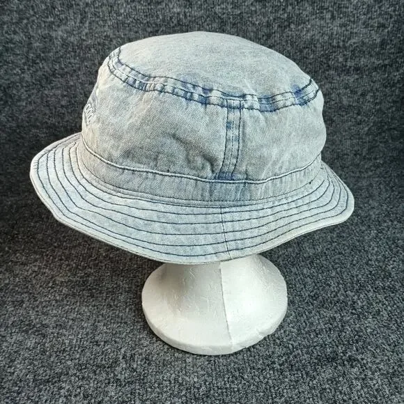 Adidas Originals Bucket Hat Size Small Light Blue Denim Trefoil Logo - Picture 4 of 6